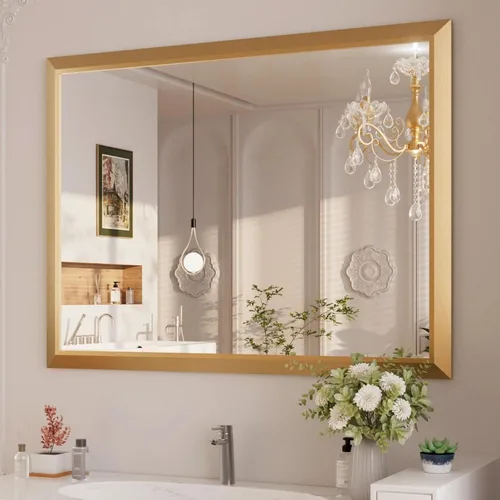 Miniatura 88 de Amorho Espejo de Baño Negro, Espejos de Pared de 24x30 Pulgadas con Marco de Metal Grueso para Sobre el Fregadero, Dormitorio, Sala de Estar