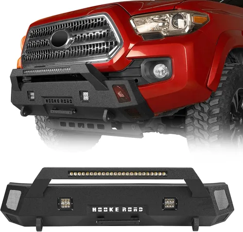 Hooke Road Parachoques Delantero de Acero Tacoma Stubby Compatible con Toyota Tacoma 2016-2023 3ª Generación