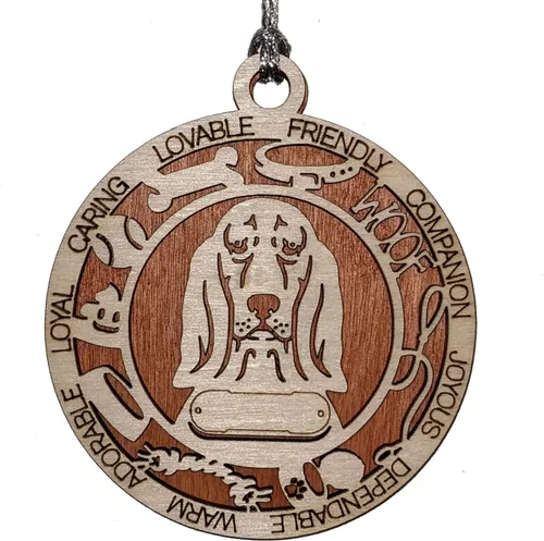 Miniatura 22 de Adorno de Navidad personalizado de madera para perro de 3 pulgadas, nombre y texto personalizables, hecho a mano en Estados Unidos, diseño de corte