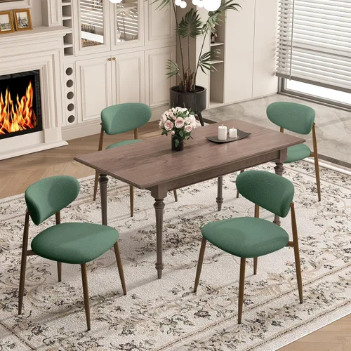 Miniatura 31 de MALOL Juego de 2 sillas de comedor, sillas de cocina con respaldo curvado con patas de metal y almohadillas antideslizantes, silla de comedor