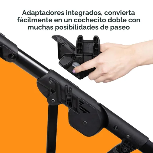 Miniatura 15 de Baby Trend Morph Cochecito Modular de Individual a Doble, Dash Black