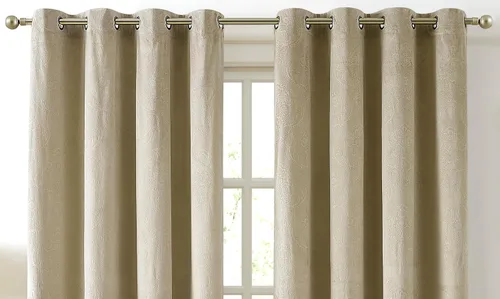 Miniatura 4 de Warm Home Designs Cortinas de terciopelo beige suave con diseño de damasco en relieve de 84 pulgadas de largo. Cortinas opacas de terciopelo