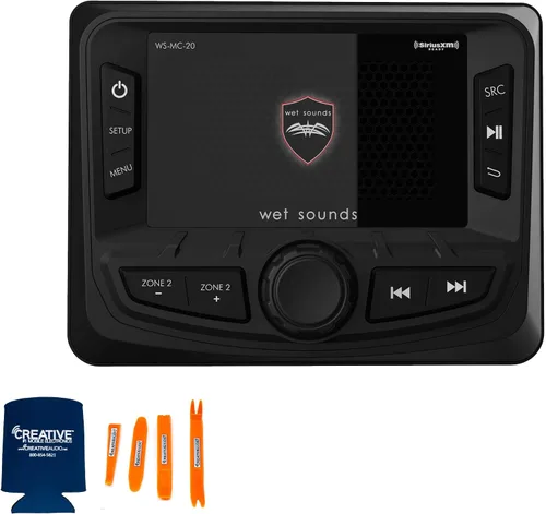 Miniatura 6 de Wet Sounds WS-MC-2 - Radio marina con 2 pares de sonidos húmedos, repuesto OEM 65ic-S Serie XS-Cono plateado de 6.5 pulgadas, par de altavoces