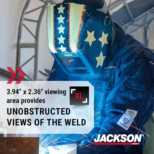 Miniatura 5 de Casco de soldadura Jackson Safety Insight, con auto oscurecimiento (46101), HaloX, ADF, con estampa Stars & Scars