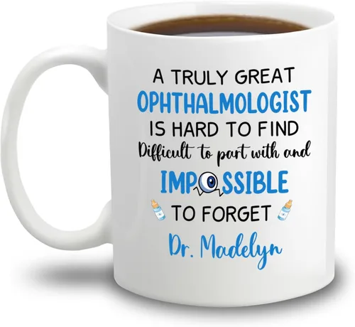 Miniatura 13 de Taza de café personalizada para oftalmólogo con texto en inglés "Thank You For Being An Awesome Oftalmologist", taza de café personalizada