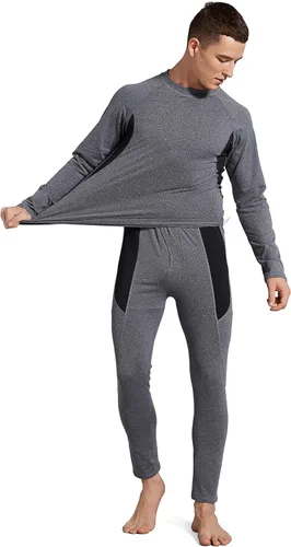 Miniatura 5 de Conjunto de ropa interior térmica para hombre de compresión suave capa base de forro polar para hombre para clima frío