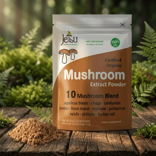 Miniatura 9 de Polvo de extracto de hongos – Potente mezcla de 10, melena de león orgánica, Cordyceps, Reishi, Shiitake, hongo cola de pavo suplemento cerebral