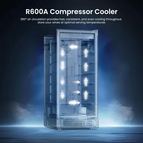 Miniatura 6 de Yeego Refrigerador de bebidas y mini refrigerador, enfriador de bebidas de 15 pulgadas con 80 latas de 34 a 54 °F, pequeño enfriador de cerveza