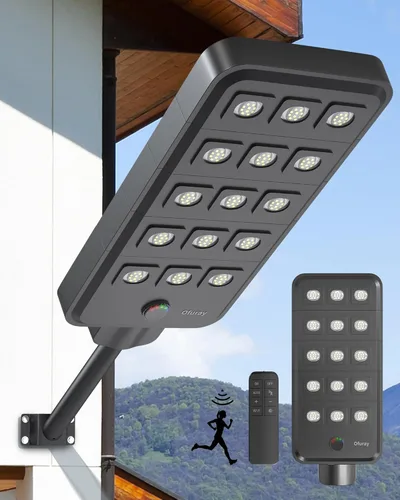 Miniatura 9 de Ofuray Of-12600W - Farolas solares para exteriores – 15 W superbrillantes 120 LED, se ilumina 2,800 pies cuadrados con sensor de movimiento