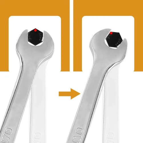 Miniatura 6 de Llave de trinquete reversible de acero CR-V, SAE y métrica, 2 unidades, 0.394 in, 72 dientes
