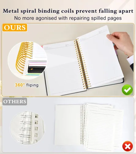 Miniatura 4 de Cuaderno de 5 asignaturas con reglas universitarias y divisores de bolsillos removibles con pestañas, 240 páginas, cuaderno en espiral de 21.59 x