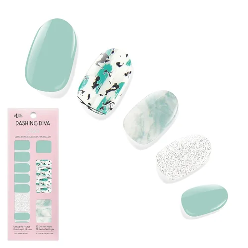 Miniatura 11 de Dashing Diva Flor Azul - Tiras de uñas de gel brillantes, sin rayos UV, resistentes al astillado, de larga duración, juego de manicura de 3 piezas