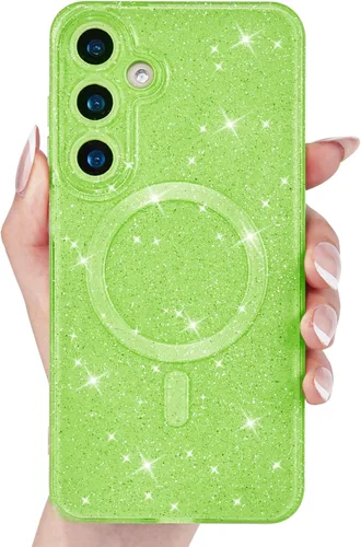 Miniatura 11 de Svanove Funda magnética con purpurina para Samsung Galaxy S22, compatible con Magsafe Cute, brillante, brillante, estética, dura y brillante