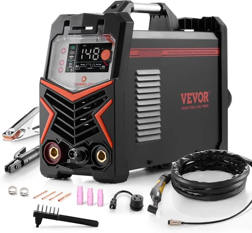 Miniatura 10 de VEVOR Soldador MMA, 205A 2 en 1 Soldador de varilla MMA Lift TIG, Soldador inversor IGBT de doble voltaje 110/220 V con pantalla digital, Fuerza
