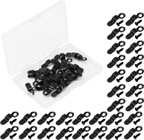 Miniatura 18 de MroMax 20 piezas de marcos de fotos, botones de giro, clips de plástico para marco de fotos con tornillos, piezas para colgar imágenes, fotos