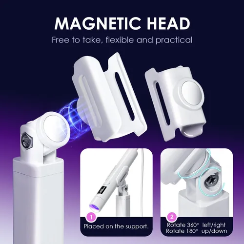 Miniatura 6 de Mini luz UV para uñas, luz UV de mano pequeña rosa portátil para uñas de gel, lámpara de curación flash recargable inalámbrica, lámpara de gel