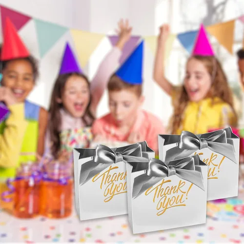 Miniatura 2 de KPOSIYA Bolsas de regalo pequeñas, paquete de 50 bolsas pequeñas de agradecimiento de 4.5 x 1.8 x 3.9 pulgadas, bolsa de favor de fiesta, cajas