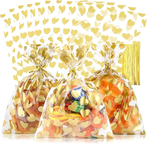 Miniatura 54 de 100 bolsas de regalo de celofán con estampado de estrellas, de 6 x 10 pulgadas, bolsas de regalo de celofán, bolsas de regalo de fiesta, bolsas