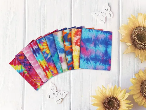 Miniatura 6 de Craftido -25 Opciones- Paquetes de Tela 100% Algodón para Quilting 10pcs Fat Quarters 18"x21"-Peso Medio 5.2 oz- Algodón Suave para Acolchado, Tie