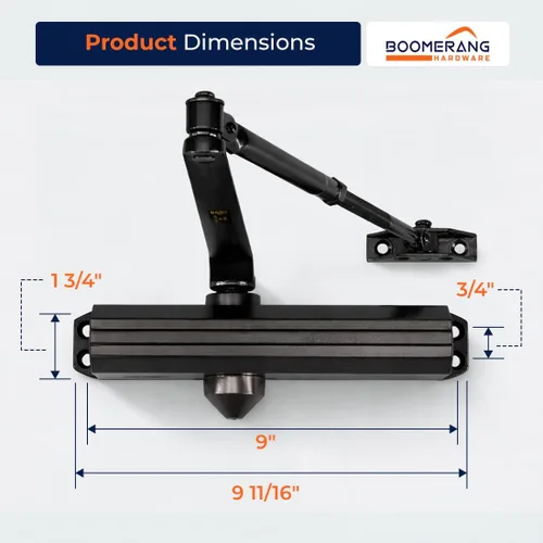 Miniatura 3 de Boomerang D4016 - Cierrapuertas comercial de diseño medio/resistente, múltiples opciones de montaje, cierrapuertas para zonas de alto tráfico, ADA