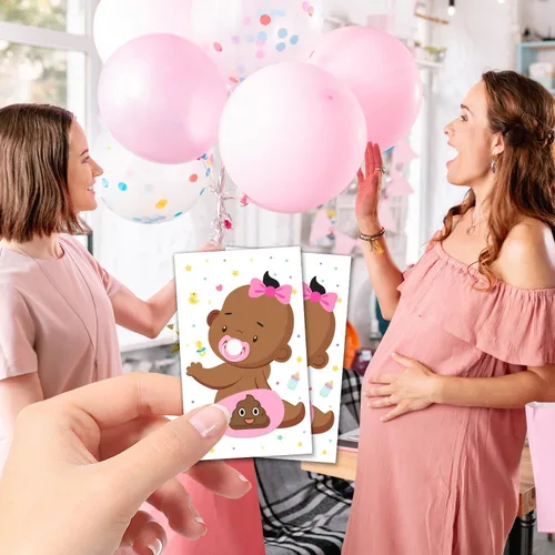 Miniatura 5 de Juego de 38 cartas para rifas de baby shower para niñas, boletos de lotería para baby shower, juegos de tarjetas para raspar, juegos de tarjetas