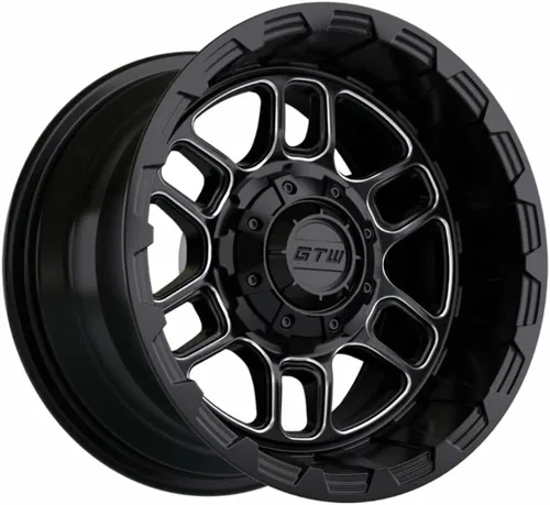 Miniatura 4 de GTW Combo de ruedas y neumáticos para carrito de golf de 12 pulgadas GTW Titan negro mate/ruedas mecanizadas en neumáticos radiales todo terreno