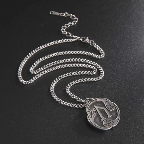 Miniatura 6 de TEAMER Collar con colgante de amuleto de acero inoxidable de 24 runas de los vikingos nórdicos, joyería con símbolo de la suerte y la bendición