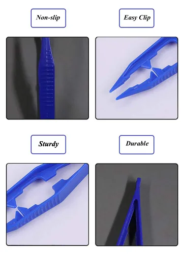 Miniatura 2 de 30 pinzas de plástico, 5 colores surtidos, herramientas de pinzas para manualidades, proyectos de cuentas creativas, fabricación de joyas, niños