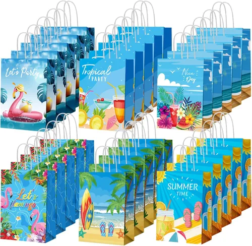 Miniatura 10 de Leinuosen 30 bolsas de regalo de voleibol, bolsas de regalo de voleibol, bolsas de golosinas para aperitivos y dulces con asa para temática