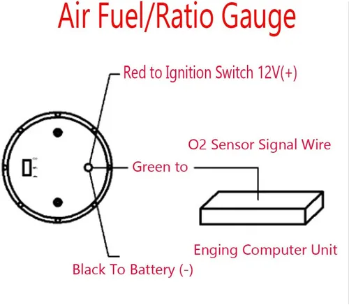 Miniatura 7 de ESUPPORT - Medidor de índice de aire/combustible de 2 pulgadas (52mm) para automóviles Pantalla de luz blanca 12V de la lente del tinte del humo