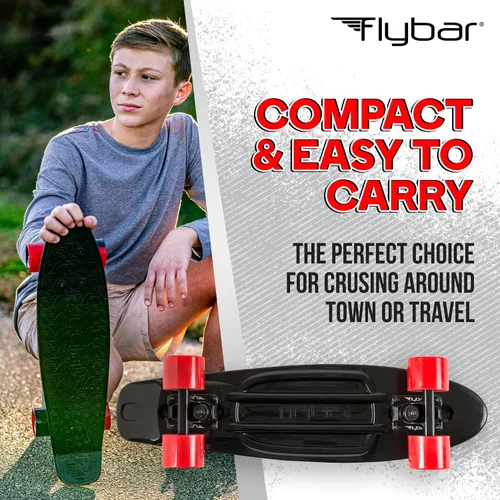 Miniatura 2 de Flybar - Patineta de 22 pulgadas para niños – Patinetas Mini Cruiser para niños de 6 a 12 años, juguetes para exteriores, ligera, duradera, cubierta