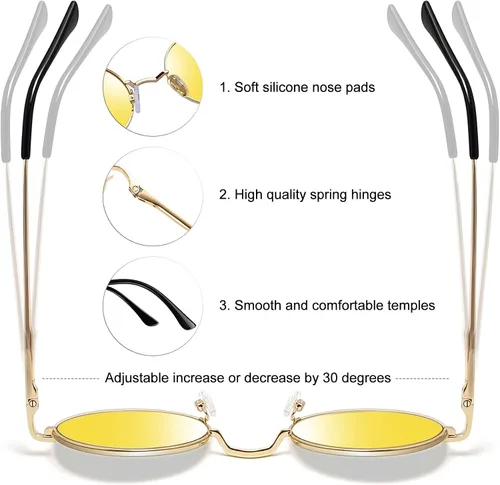 Miniatura 2 de Gafas de sol Joopin polarizadas estilo Lennon redondas gafas de sol estilo hippy redondas para mujer y hombre