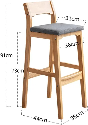 Miniatura 2 de Taburetes de bar de 31 pulgadas, taburetes de bar ergonómicos bien acolchados, patas de madera maciza, con reposapiés, silla de barra de esponja