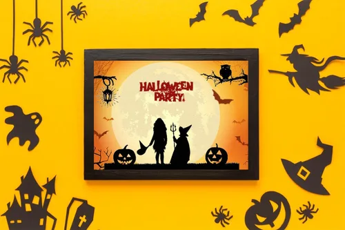 Miniatura 3 de Threetols Marco de Halloween sellos transparentes para hacer tarjetas, palabras de bruja fantasma, sello de goma transparente, para árbol, calabaza