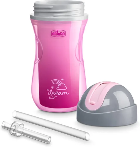Miniatura 5 de Chicco Taza con tapa abatible y popote de 9oz Taza para niños pequeños con aislamiento y popote de silicona suave Válvula sin derrames Fácil