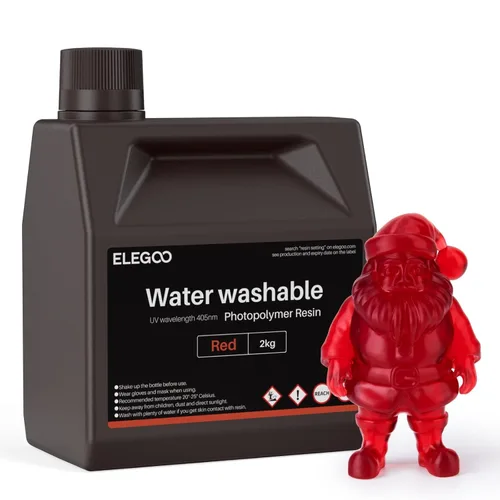 ELEGOO - Resina lavable al agua para impresora 3D LCD, resina de curado UV 405nm, resina de fotopolímero estándar para impresión LCD 3D Mars Saturn
