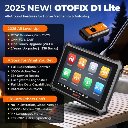 Miniatura 2 de OTOFIX D1 Lite Escáner Automotriz Bidireccional, herramienta de escaneo de diagnóstico de todo el sistema para el 99% de los coches con 2 años