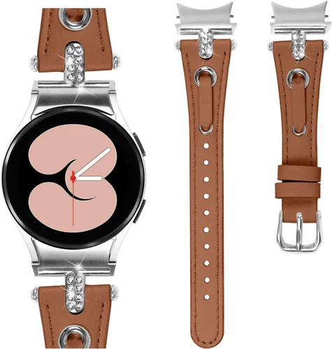 Miniatura 19 de DEALELE Correas compatibles con Samsung Galaxy Watch 6/6 Classic / 5/5 Pro / 4/4 Classic/Galaxy 3 1.614 in / Active 2, correa de repuesto de cuero
