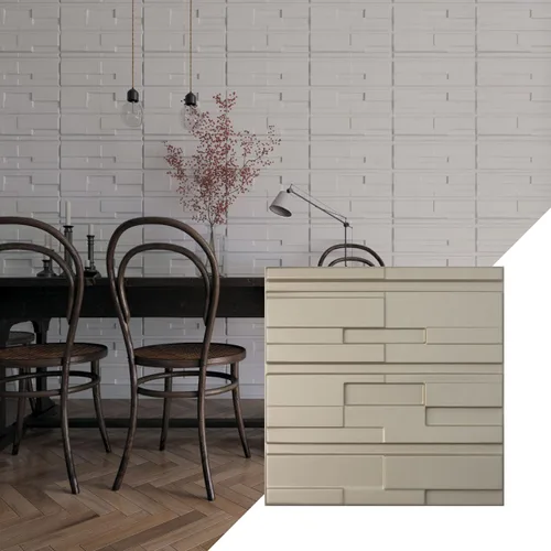 Miniatura 16 de Ekena Millwork 19 5/8 pulgadas de ancho x 19 5/8 pulgadas de alto, ladrillo desplazado EnduraWall decorativo 3D, cobre envejecido