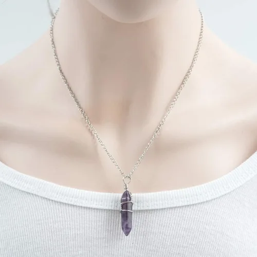 Miniatura 5 de 1 collar con colgante de piedras preciosas naturales cristal curativo cuarzo reiki chakras joyas de 18 pulgadas regalo de cumpleaños para mujeres
