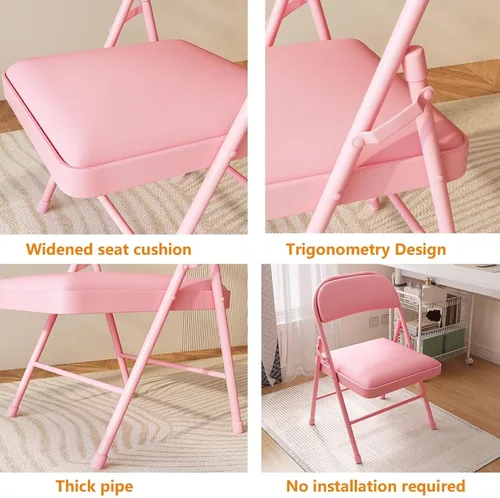 Miniatura 7 de Folding Chairs with Padded Seats - Portable Stackable Commercial Seating for Indoor and Outdoor Events, Weddings, Offices, Kitchens, and Dining