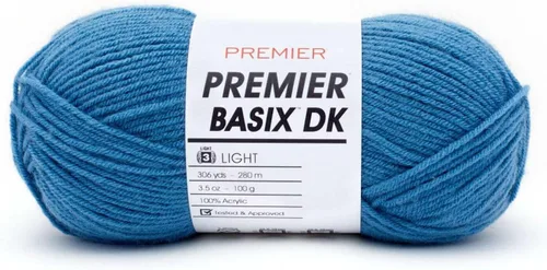 Miniatura 18 de Premier Yarns Basix Hilo DK, hecho de acrílico, hilo ideal para ganchillo y tejido, lavable a máquina, rosa camafeo, 3.5 onzas, 306 yardas Rosa Cameo