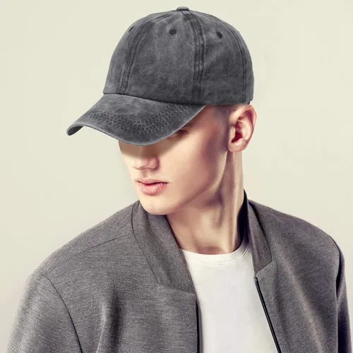 Miniatura 7 de 4 piezas de algodón lavado gorra de béisbol ajustable sarga llano sombrero unisex gorra de béisbol vintage papá sombrero