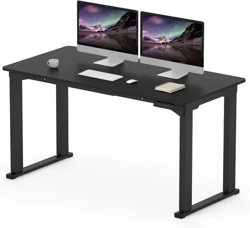 SANODESK Escritorio de pie de 4 patas, escritorio eléctrico ajustable en altura con ajustes preestablecidos de memoria para oficina en casa,