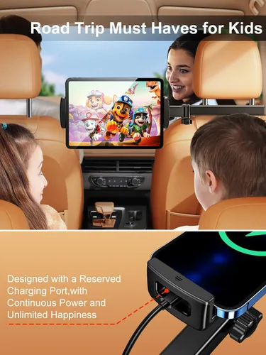 Miniatura 3 de Soporte para reposacabezas de coche, soporte para asiento trasero para iPad de 4.7 a 12.9 pulgadas Adjustable Extension Arm & 360° Rotating Clamp