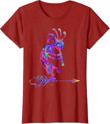 Miniatura 74 de Native American Kokopelli With Feather 2 - Camiseta Fan Fun, Negro, S