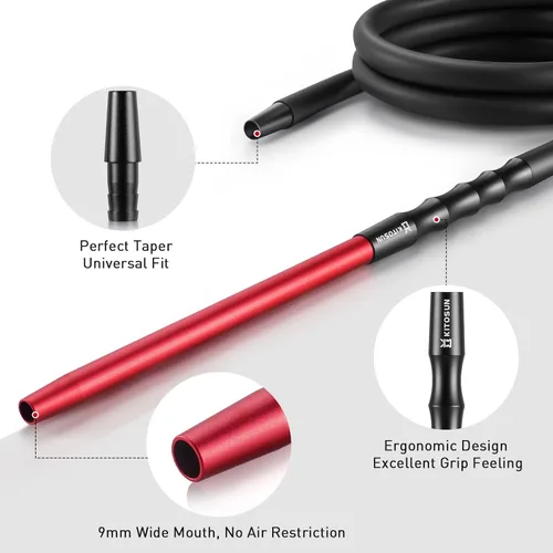 Miniatura 2 de Kitosun D-Hose Juego de manguera para cachimba – Accesorios para shisha premium de 1.1 pies de largo mango de boquilla de aluminio desmontable
