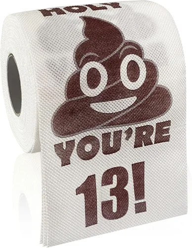 Decoraciones de cumpleaños número 13 para niños y niñas, ideas de regalos de 13 años para él y ella, rollo de papel higiénico de broma divertida, 13