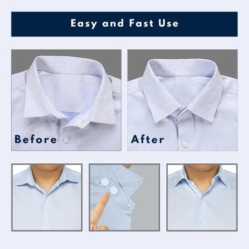 Miniatura 2 de Collar Stays para camisas de vestir de hombre (3 pares) – istays cuello de camisa insertos y refuerzos de cuello, estancias de cuello de plástico