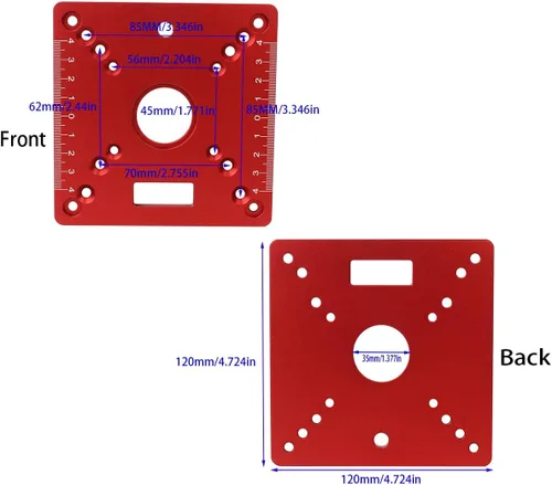 Miniatura 2 de Placa de inserción de mesa de enrutador de aluminio,Mini bancos cuadrados para carpintería Router Flip Plate,Mesa de grabado de recorte